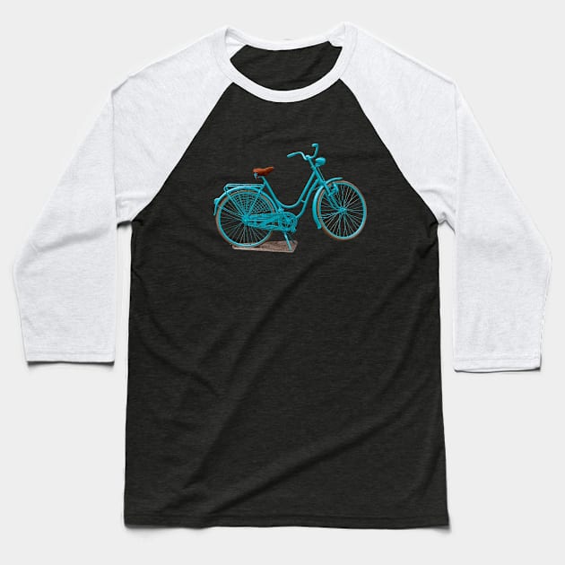 Blue Bicycle Baseball T-Shirt by dalyndigaital2@gmail.com